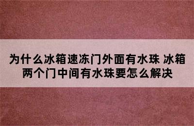 为什么冰箱速冻门外面有水珠 冰箱两个门中间有水珠要怎么解决